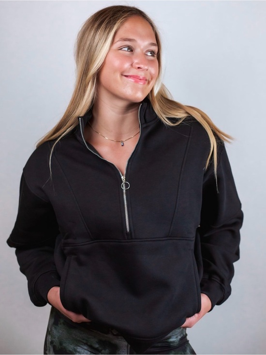 Fleo Tops - Fleo Black Recharge Full Sweatshirt